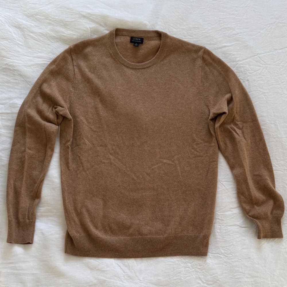 J.Crew Camel Tan 100% Cashmere Crewneck Sweater for Men